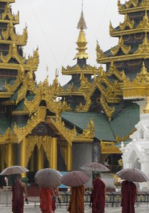 Monks in the rain - Yangon