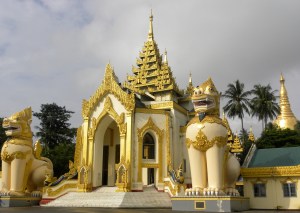 2 Chinthes at West Entrance of Schwedagon Pagoda