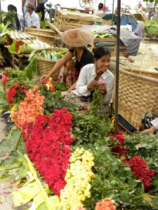 Burmese girl at Mandalay Flower Market
