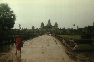 The approach to Angkor Wat temple complex - Angkor, Cambodia
