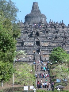 Approach to Borobudur - Central Java, Indonesia